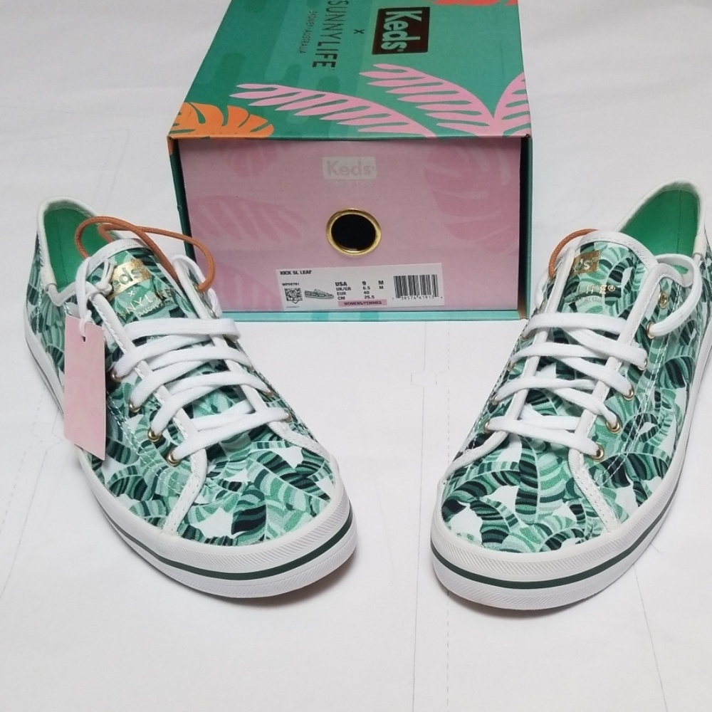 Keds Sunny Life Kick Leaf Green Palm Size 9